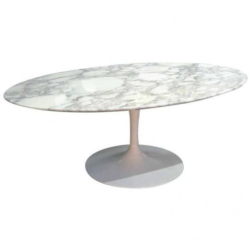 Eero Saarinen &amp; Knoll International -  &quot;Tulip&quot; oval table  Calacatta marble