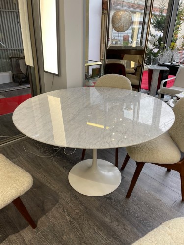 Mobilier Table & Guéridon - Table Tulip marbre blanc veiné - Eero Saarinen (1910-1961) & Knoll International