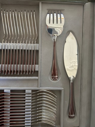 Christofle - &quot;Talisman&quot; Sienna cutlery set 120 pieces - Antique Silver Style 