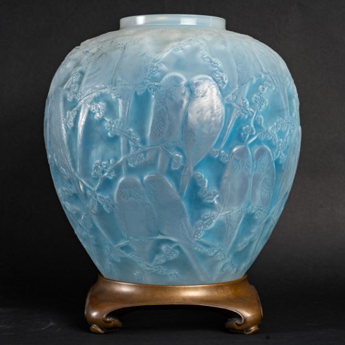 René Lalique 1919 - Vase Perruches - Verrerie, Cristallerie Style 