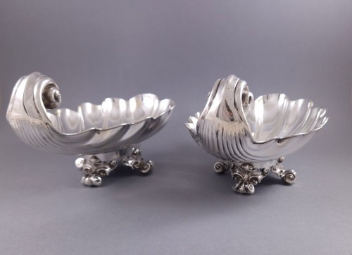  - Pair Of Shell bowls In Sterling Silver