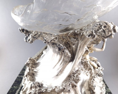 Coupe en argent massif, cristal, marbre et pierre - Alexis Allegro