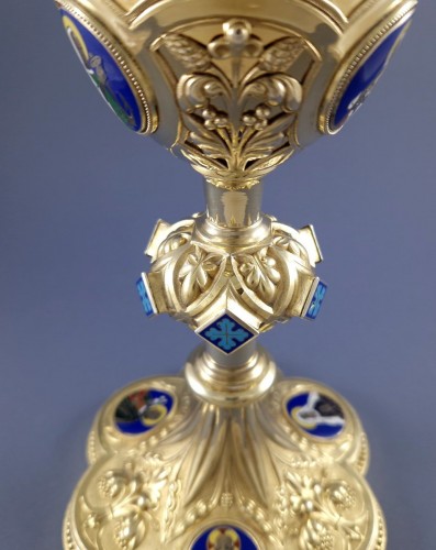 Antiquités - Chalice In Sterling Silver Gilt And Enamel