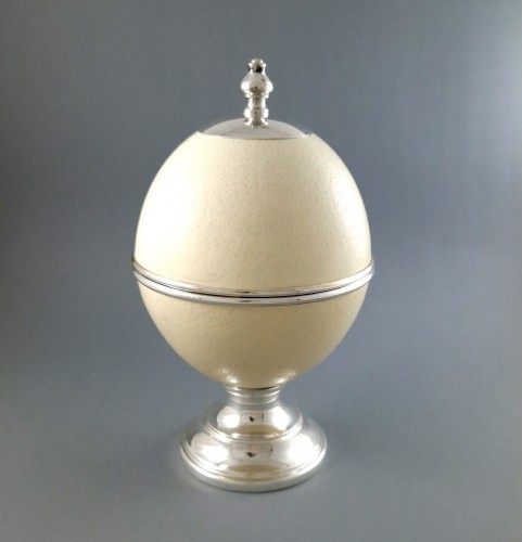 Ostrich Egg And Sterling Silver Box - silverware & tableware Style 
