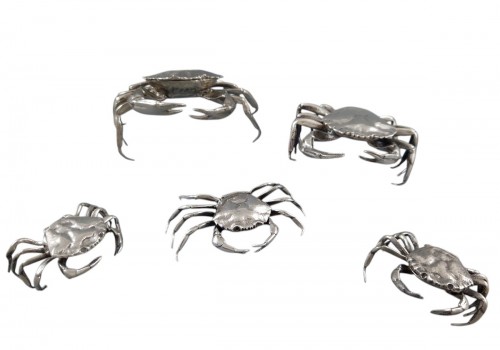 et Of 5 Sterling Silver Crab Boxes