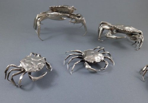 et Of 5 Sterling Silver Crab Boxes - 