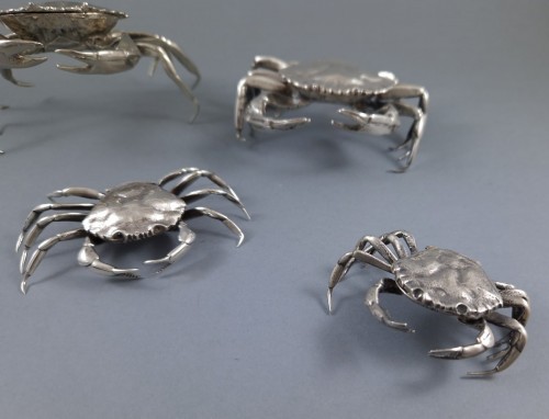 20th century - et Of 5 Sterling Silver Crab Boxes
