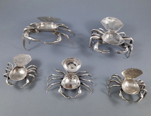  - et Of 5 Sterling Silver Crab Boxes