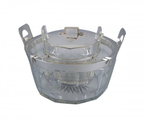 Crystal And Sterling Silver Caviar Bowl
