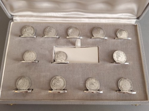 Hermès - 12 Sterling Silver Place Card Holders - silverware & tableware Style 