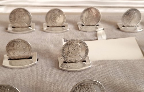 20th century - Hermès - 12 Sterling Silver Place Card Holders
