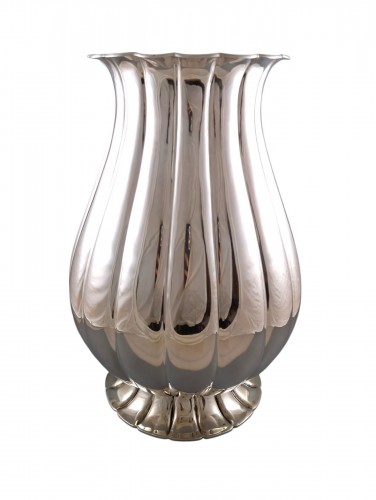 Large Sterling Silver Baluster Vase