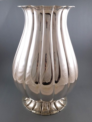 Large Sterling Silver Baluster Vase - silverware & tableware Style 