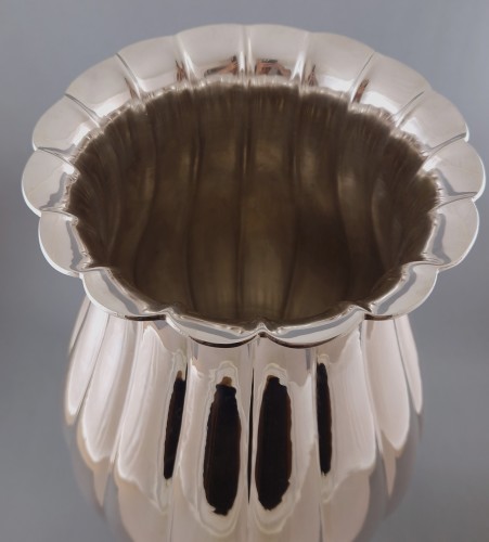 20th century - Large Sterling Silver Baluster Vase