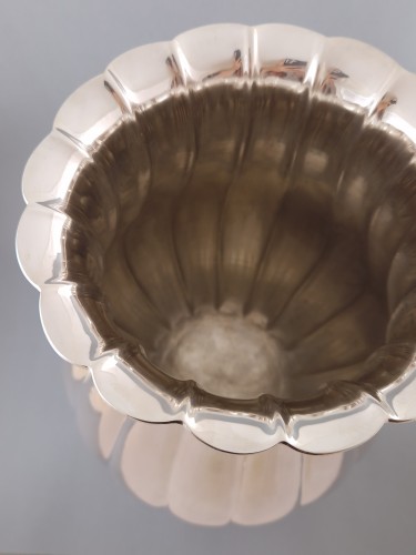 Large Sterling Silver Baluster Vase - 