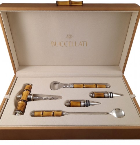 Sterling silver and bamboo bar set by Maison Buccellati – Thaiti model