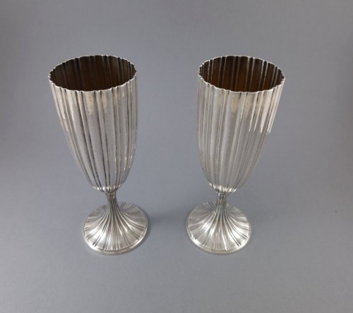 silverware & tableware  - Buccellati - Two Champagne Flutes In Sterling Silver