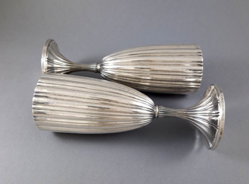 Buccellati - Two Champagne Flutes In Sterling Silver - 
