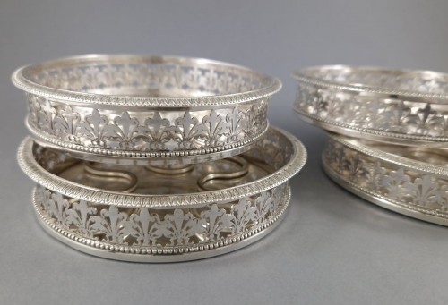 silverware & tableware  - Set Of Four Sterling Silver Bottle Coasters