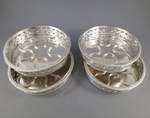 19th century - Set Of Four Sterling Silver Bottle Coasters