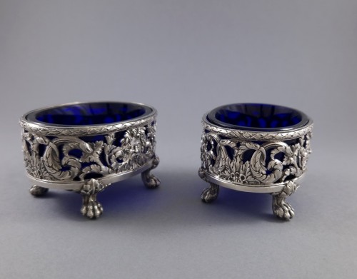 18th-century Sterling Silver Salt Cellars - silverware & tableware Style 