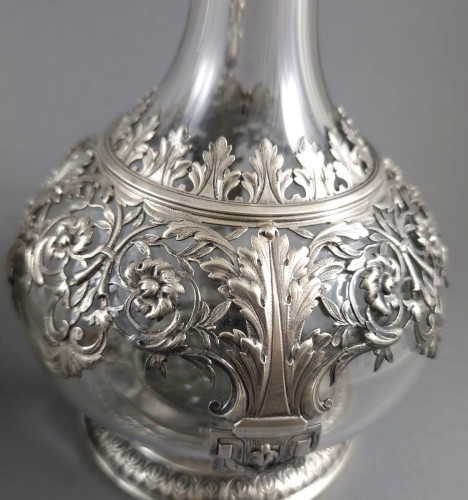 Charles Mérite - Pair Of Crystal And Sterling Silver Ewers - 