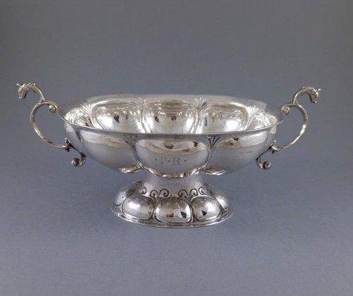 Coupe à alcool en argent massif Hollande 1685  - Argenterie et Arts de la table Style 