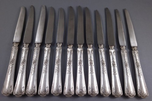 Puiforcat - 36 Knives In Sterling Silver And Gilt - 