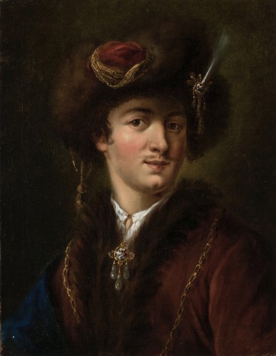 Portrait - Attributed to  à Jan Kupecky (1667-1740)