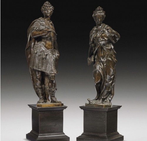 Pair of bronze figures, Tiziano Aspetti (1559  - 1606) - Sculpture Style Louis XIV