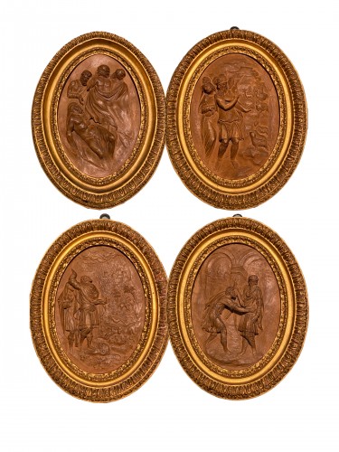 Four terracotta high reliefs 