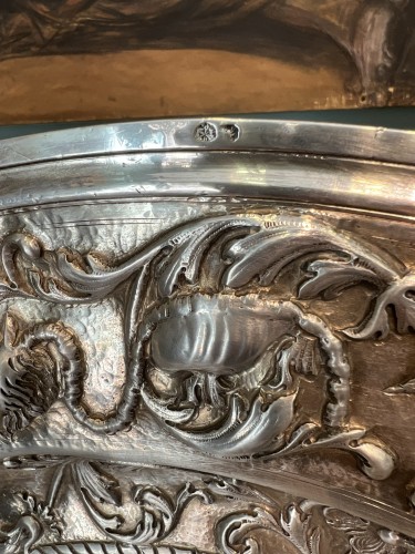 Large silver parade plate, Rome 18th century - silverware & tableware Style Louis XV