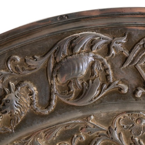 silverware & tableware  - Large silver parade plate, Rome 18th century