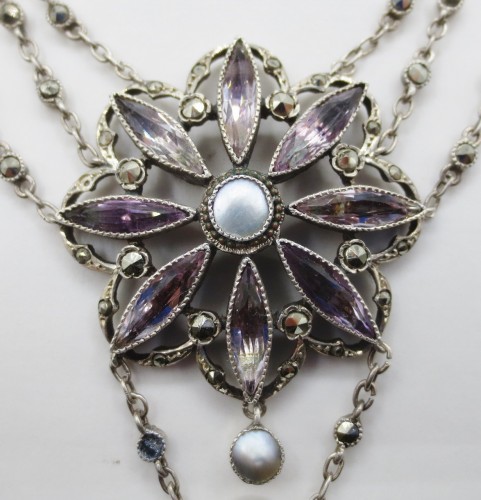 Collier en argent et améthyste, XIXe siècle - 