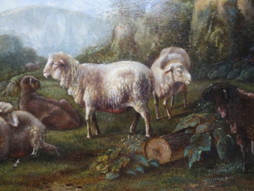 Tableaux et dessins Tableaux XVIIIe siècle - Paysage aux moutons - Attribué à Balthasar Paul Ommeganck