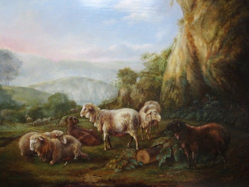 Antiquités - Paysage aux moutons - Attribué à Balthasar Paul Ommeganck