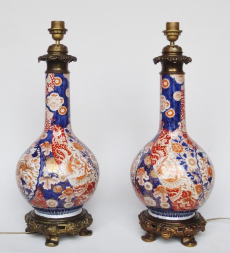 Luminaires Lampe - Paire de lampes Imari, XIXe siècle