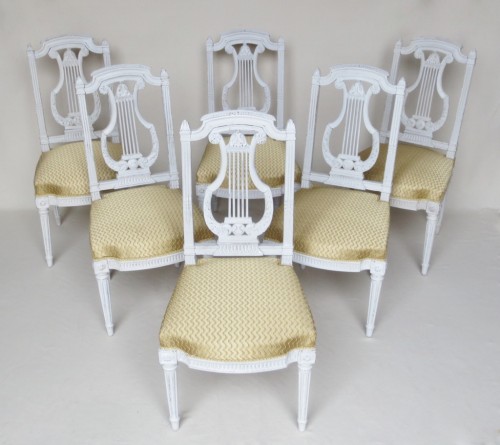 Suite de six chaises d'époque Louis XVI - Sièges Style Louis XVI