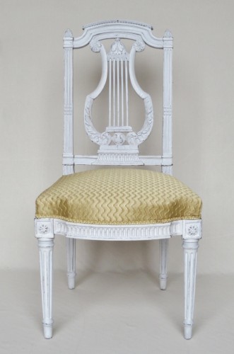 XVIIIe siècle - Suite de six chaises d'époque Louis XVI