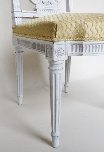Antiquités - Suite de six chaises d'époque Louis XVI