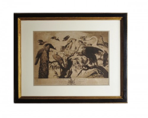 Gravure XVIIIe siècle, « A Concert of Birds »