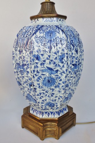  - Pair of Delft Delft earthenware vases mounted as lamps