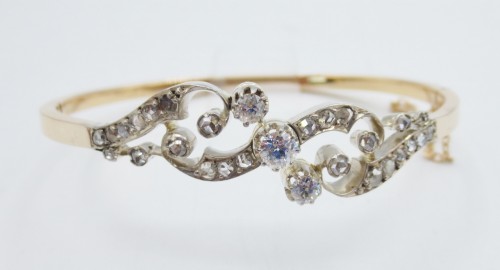 Gold and diamond bracelet 19th century - 