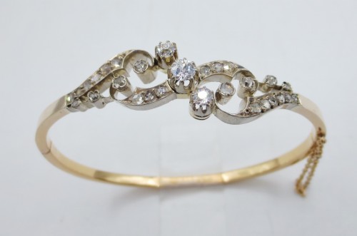 XIXe siècle - Bracelet or et diamants XIXe siècle