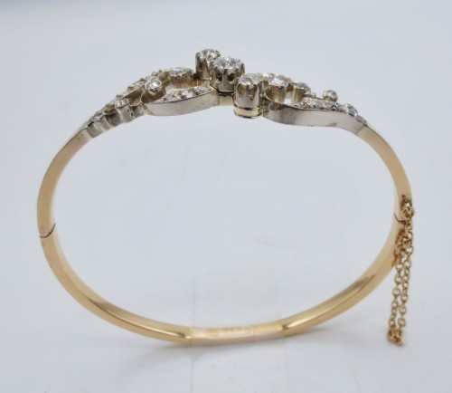 Antiquités - Gold and diamond bracelet 19th century