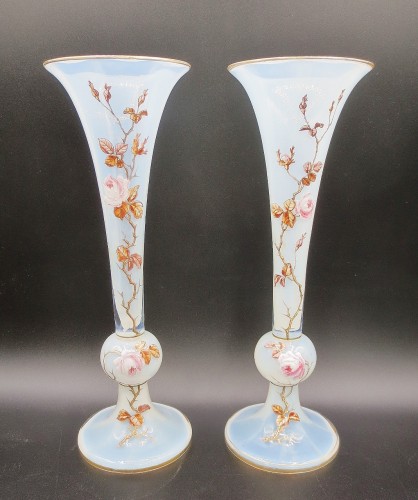 - Opaline vases, mid-19th century