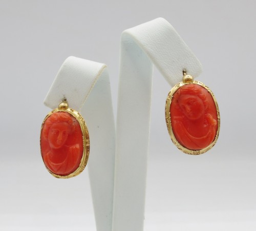 Antiquités - Paire de boucles d'oreilles, XIXe siècle