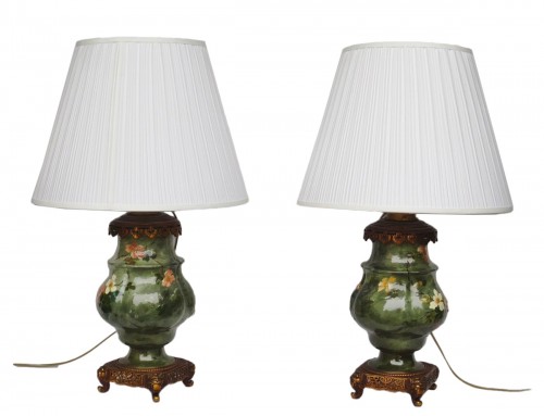 Paire de lampes en céramique impressionniste vers 1876 – 1881