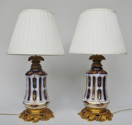 Lampes en porcelaine de Bayeux - Luminaires Style Louis-Philippe