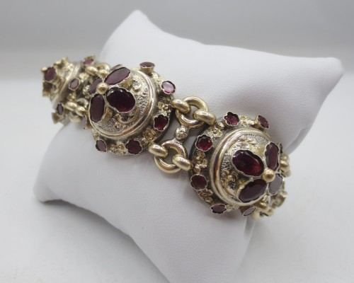 Bracelet en argent serti de grenats, XIXe siècle - Anne Besnard